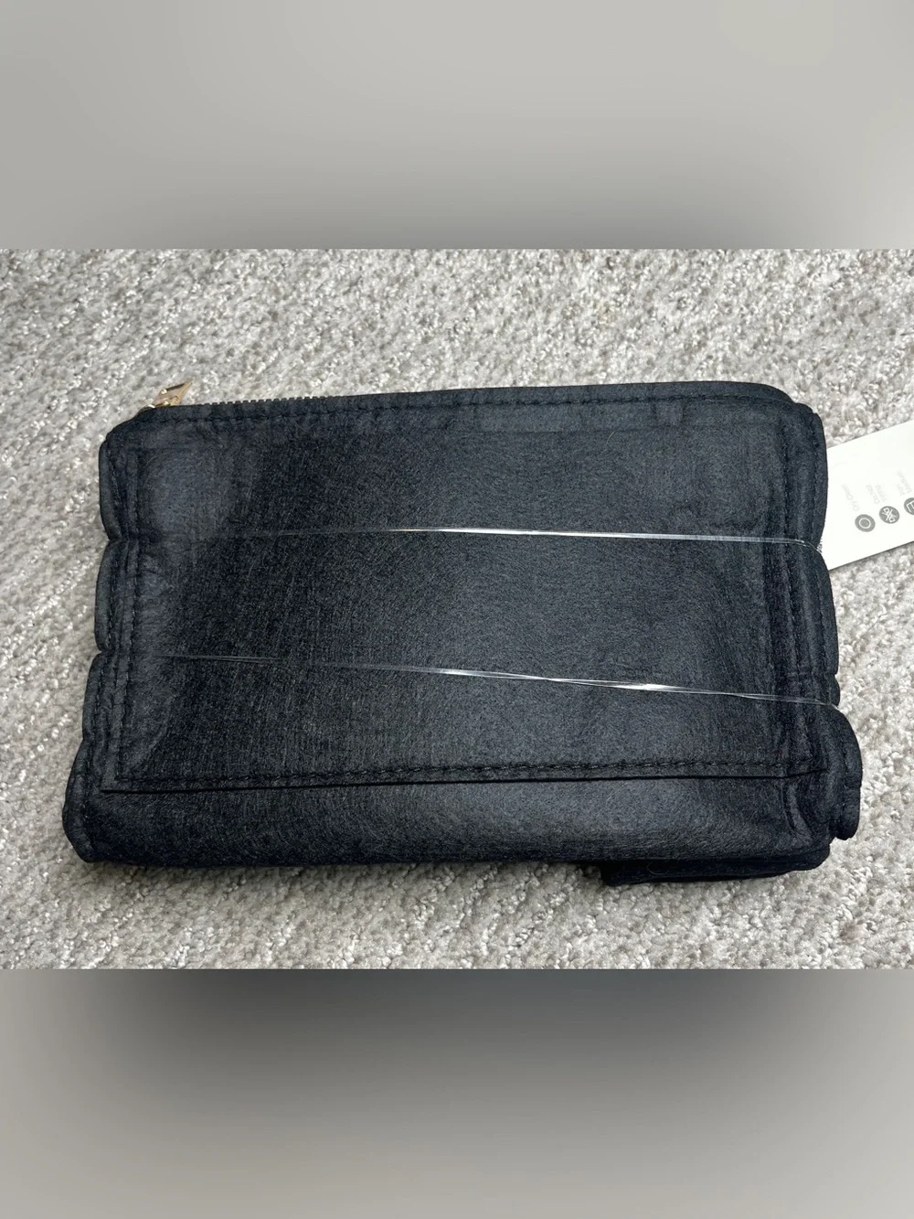 Purse Organizer Insert, Felt Bag Organizer with Metal Zipper Small. 2714/bb9-1